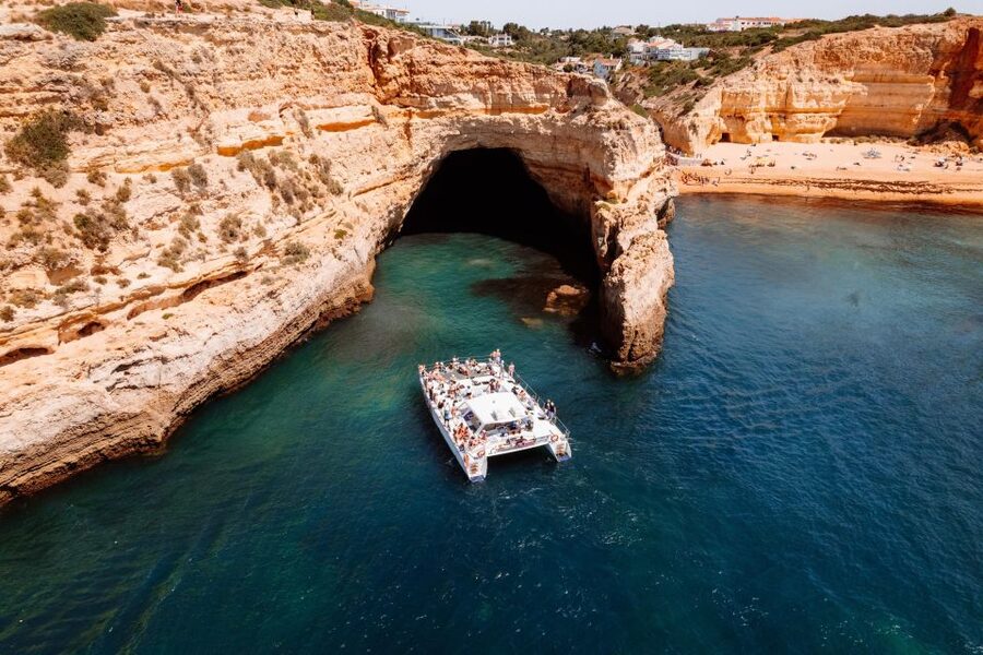 Albufeira: Caves and Coastline Catamaran Cruise to Benagil - Meeting at Marina de Albufeira, then getting comfortable onboard