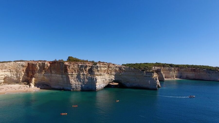 Albufeira: Coastline and Benagil Caves Tour by Catamaran - Entering Benagil and seeing Cathedral Cave up close