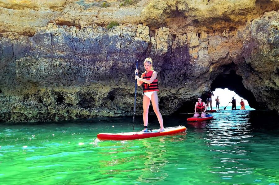 Albufeira: Stand Up Paddle Lesson and Coastal Tour - Stand up paddle basics: the rowing lesson that saves your day
