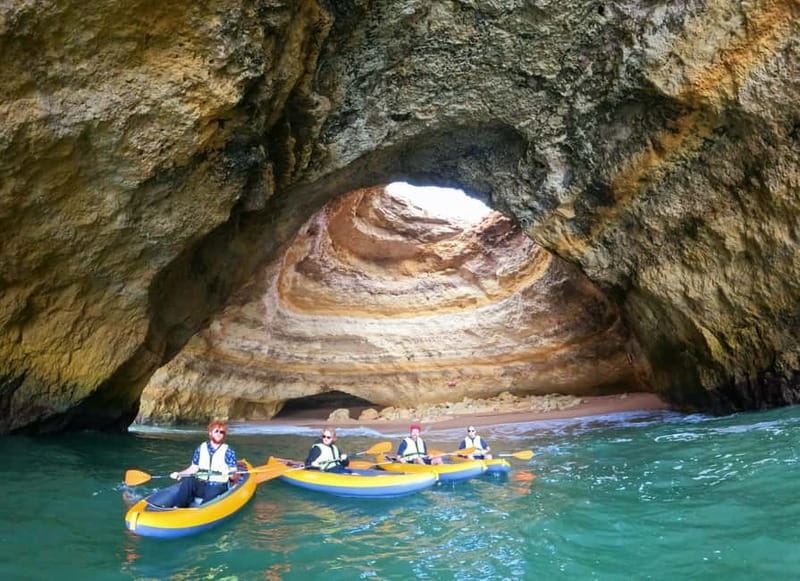Benagil cave 1 hour tour with local guide - The kayak setup: double kayak, gear, and comfort