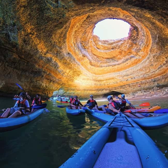 Benagil: Guided Kayak Tour inside caves and Praia da Marinha - The 2-Hour Kayak Route: What Happens Between Benagil and Praia da Marinha