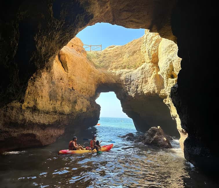 Benagil: Kayak Tour to Benagil Caves – Small Group - Entering Benagil’s caves from the water