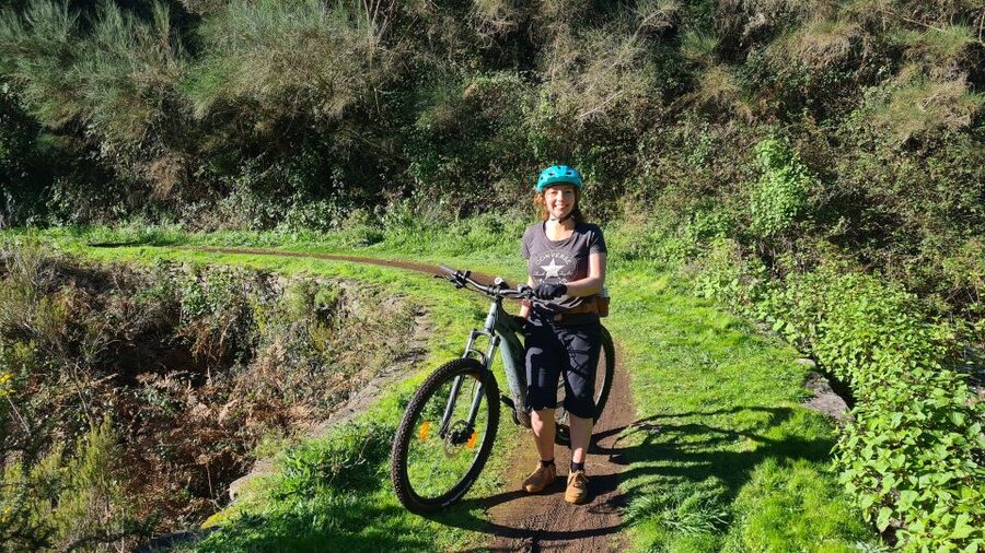 Camacha: Levada Trail e-Bike Guided Tour - The water mill stop and the oddly shaped tree
