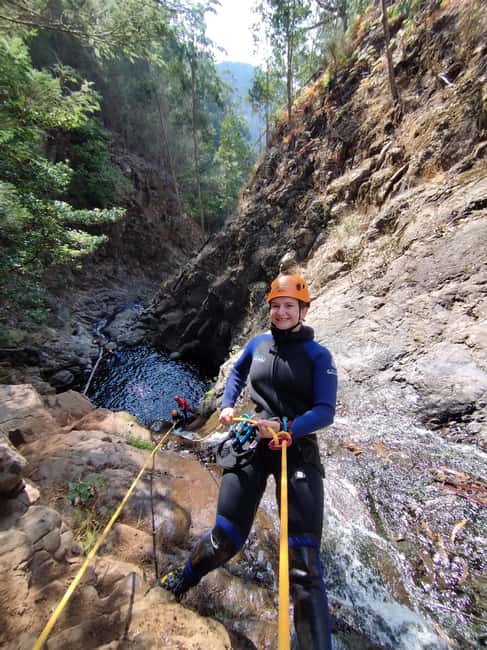 Canyoning for All - Beginner | Funchal - Inside the canyon: seven waterfalls, rappels, a natural toboggan slide, and pool jumping