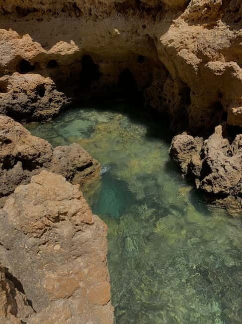 From Faro: Adventure Express Tour - Cliff Jump & Beach - Algar Seco Caves: Rock Formations, Hiking, and Cliff Jumps When Allowed