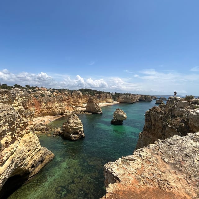 From Faro: Benagil, Algar Seco, 7 Hanging Valleys, & Marinha - Praia da Marinha, a beach stop that actually gives you time