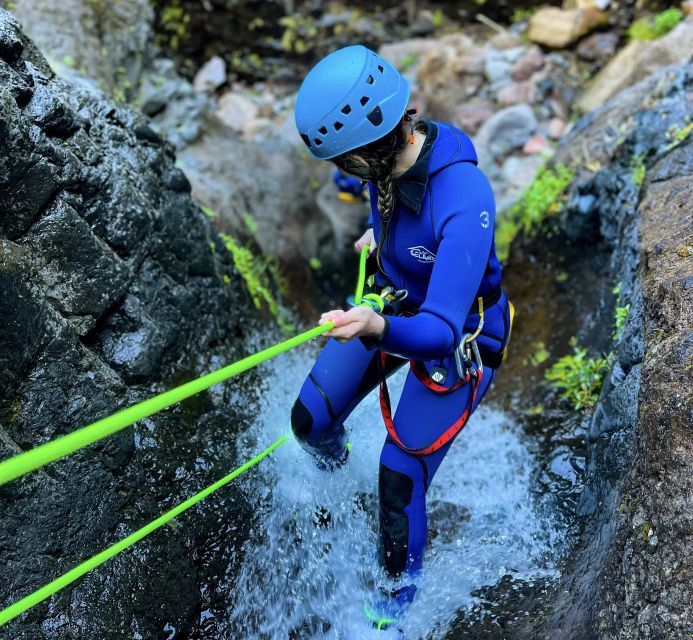 From Funchal: Intermediate (Level 2) Canyoning Adventure - The Extra Moments: Jungle Swing, Photo Stops, and Small Walking Sections
