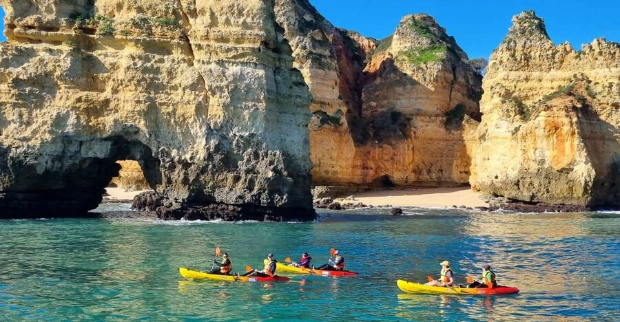 From Lagos: Kayak Experience in Ponta da Piedade - Guides, group size, and the support boat that changes the vibe