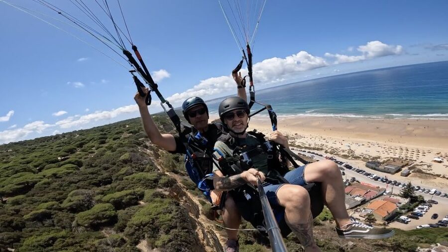 From Lisbon: Paragliding Tandem Flight - The run-up, wind check, and your safety briefing