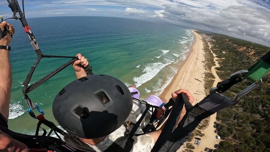 From Lisbon: Paragliding Tandem Flight - Photos, GoPro footage, and getting those wave-and-coast shots