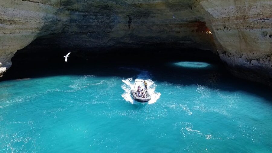 From Portimao: Benagil Cave and Marinha Beach Boat Tour - Meeting at Clube Naval de Portimão, then heading out from the Arade