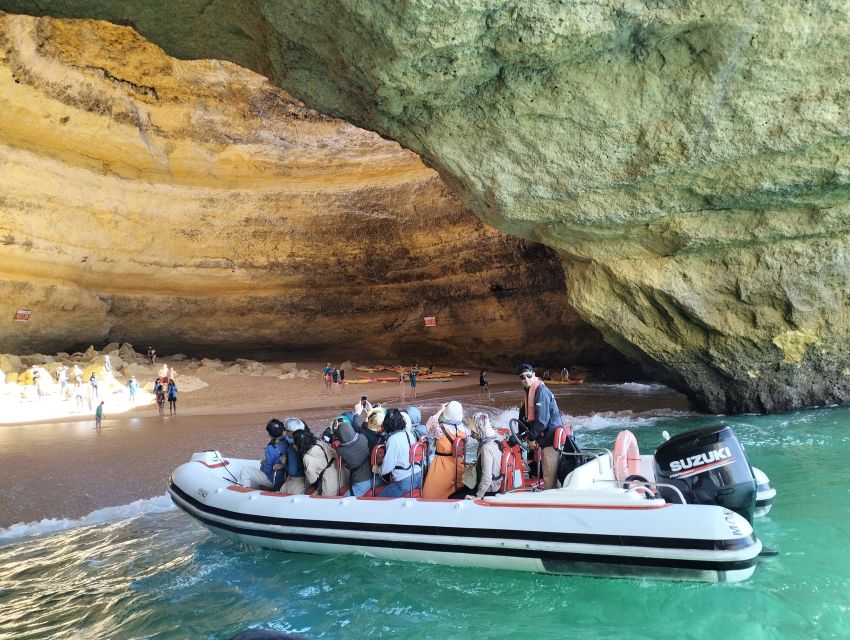From Portimão: Benagil Caves & Marinha Beach Boat Tour - Benagil Cave entry: sunlight, dome shape, and boat-level perspectives