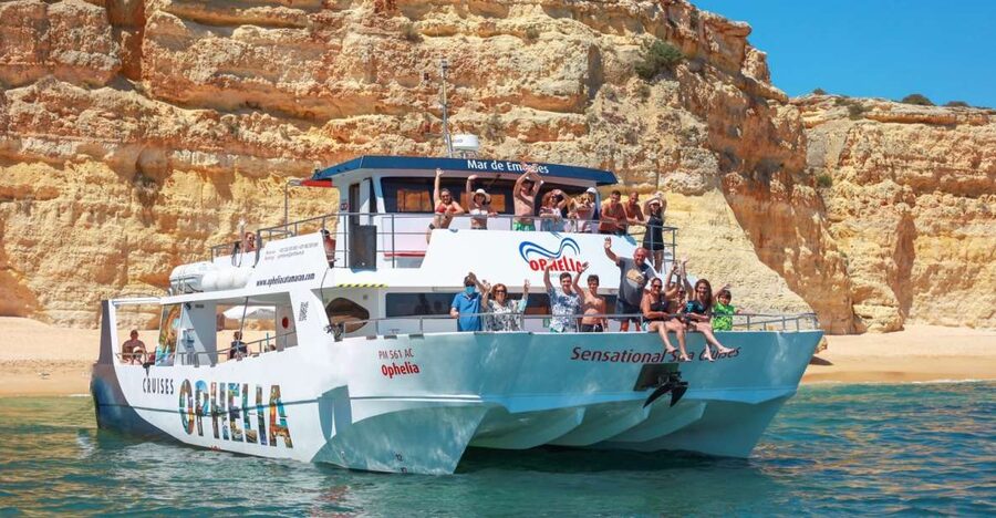 From Portimão: Catamaran Cruise to Benagil Caves with BBQ - From Vasco Da Gama Pier to open water: the Ophelia day in plain terms