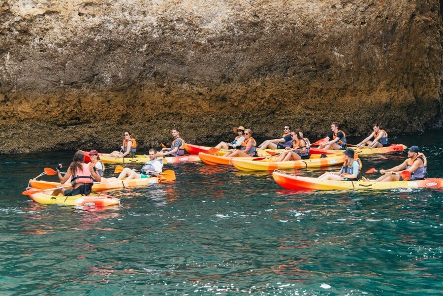 Lagos: Kayak Experience - Swimming and boat jumps: the end-of-trip payoff