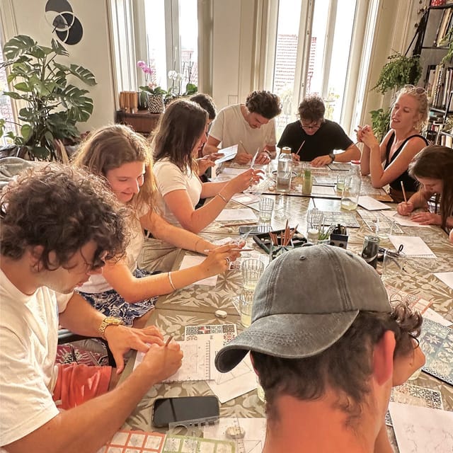 Lisbon: Azulejos' Design Create Your Own Tile Workshop - The Formettes method: drawing without needing to be artistic