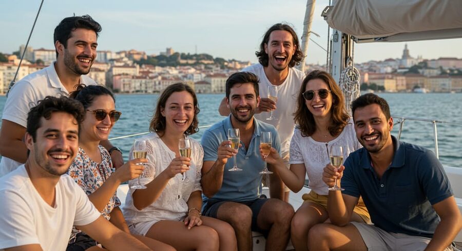 Lisbon: Champagne Sailing Tours - Belém Tower and the Monument to the Discoveries: a waterfront history lesson, but fun