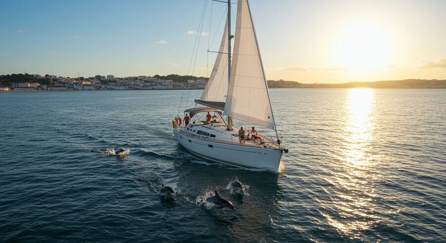 Lisbon: Champagne Sailing Tours - From Doca de Santo Amaro to the 25 de Abril Bridge: the start that sets the mood