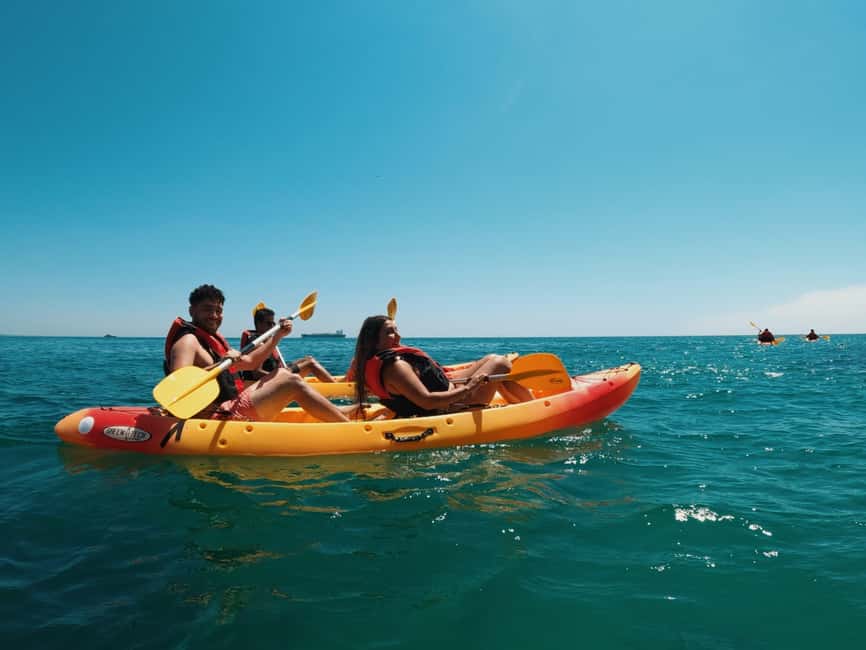 Lisbon: Kayak Snorkeling & Beach Lounge/Pick-Up Available - Beach lounge comfort: parasols, sunbeds, snacks, and drinks