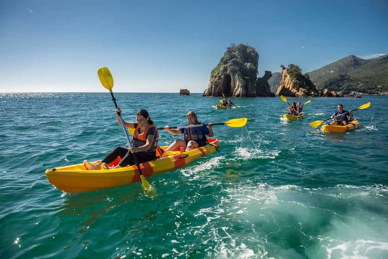 Lisbon: Kayak Tour Arrábida Natural Park, Setubal, Sesimbra - Heading out: from Creiro’s Beach into the crystal-clear bay