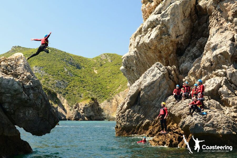 Lisbon: Sesimbra/Arrábida Natural Park Coasteering Adventure - Getting geared up with Vertente Natural, then trusting the system