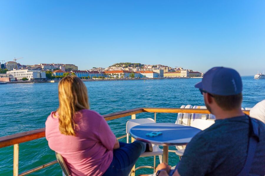 Lisbon: Tagus River Cruise with Welcome Drink - Christ the King views from the Tagus: not the viewpoint you expect