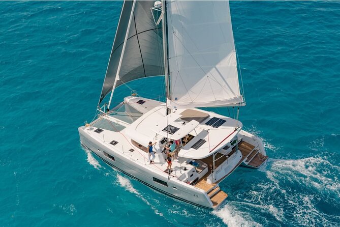LUXURY Catamaran Sunset and Wine cruise - Onboard comfort: blankets, restroom, and the wine vibe