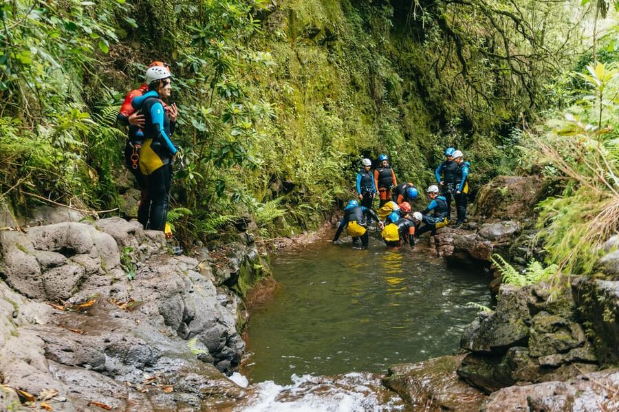 Madeira Canyoning Beginners – Easy & Fun Waterfall Adventure - The end of the canyon, plus a 10-minute terrace walk back