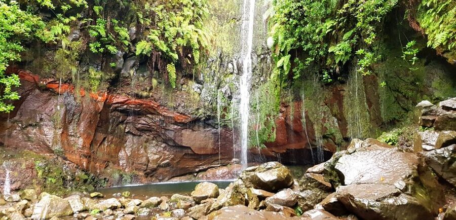 Madeira: Mountain Walk with Lagoon and Waterfalls - The lagoon finale: what it is really like at the moment the 25 waterfalls meet
