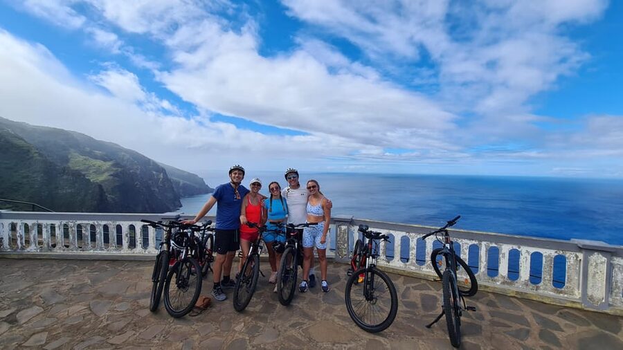 Madeira West coast: Guided Sightseeing E-Bike Tour - From Prazeres into pine and eucalyptus roads