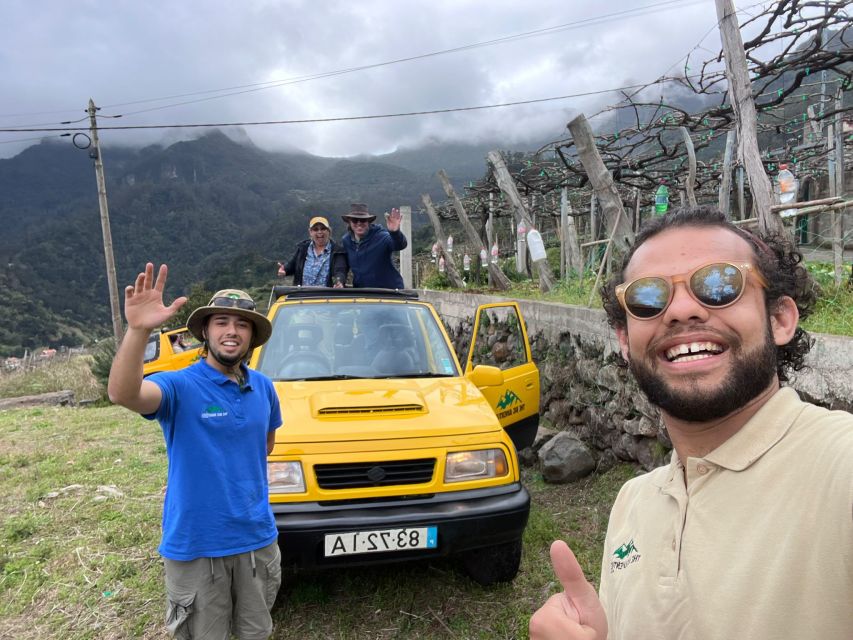 Madeira: Wine Tasting Guided Tour, Jeep Safari, & Viewpoints - São Vicente off-road driving, steep hills, and vineyard-side scenery