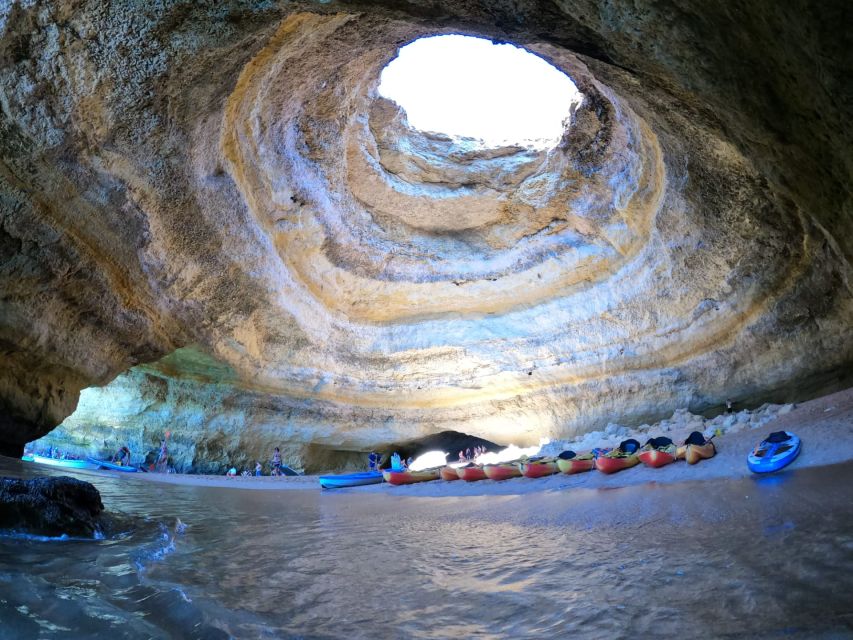 Portimão: Kayak Tour of Benagil Caves - Praia da Marinha swim break, then a relaxed return