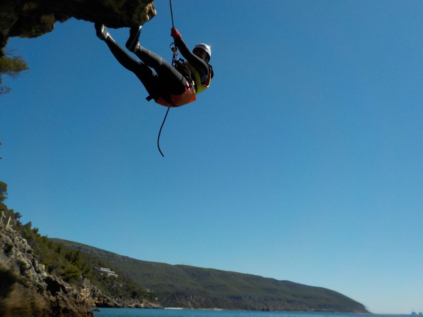 Portinho da Arrábida: Coasteering Boat Tour - The adrenaline menu: zip line, rappelling, climbing, and water jumps