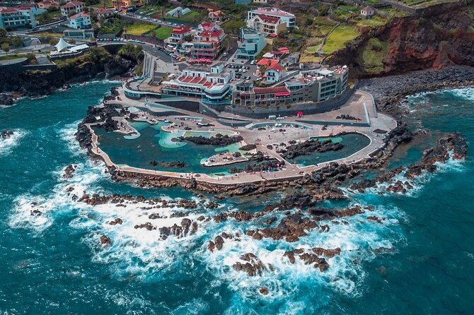 Porto Moniz, Seixal, Fanal Forest, Cliff Skywalk in Open Roof 4X4 - Seixal black-sand beach: a calmer finish after the cliffs