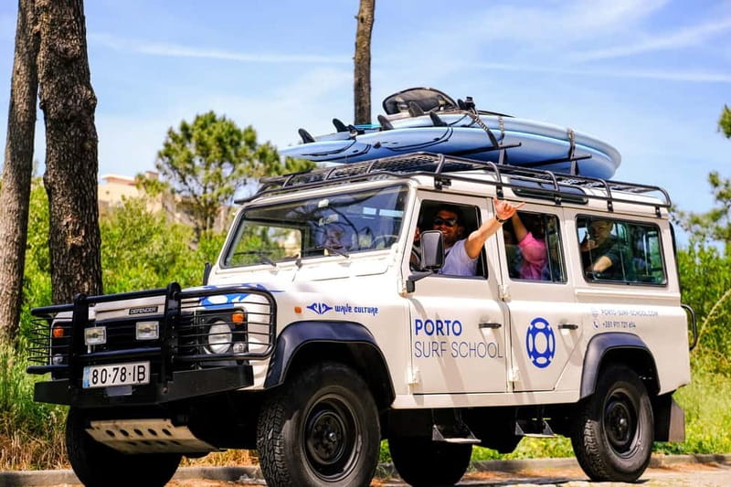 Porto: Surf Lessons with transfer at Porto Surf School - How they choose the beach for beginners and for advanced surfers