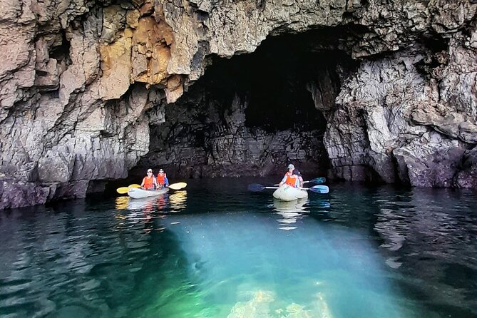 Sagres: Praia Da Ingrina Caves Guided Kayaking Tour - Praia da Ingrina caves: purple color, rock shapes, and sea life
