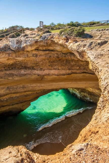 The Original 7 Hanging Valleys Guided Hike With Pickup - Benagil from above, seeing the famous cave without the boat ticket