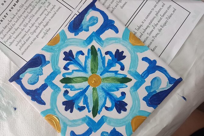 Tile Painting and Cocktails in Downtown Porto - Painting your own azulejo tile with acrylics (no art degree needed)